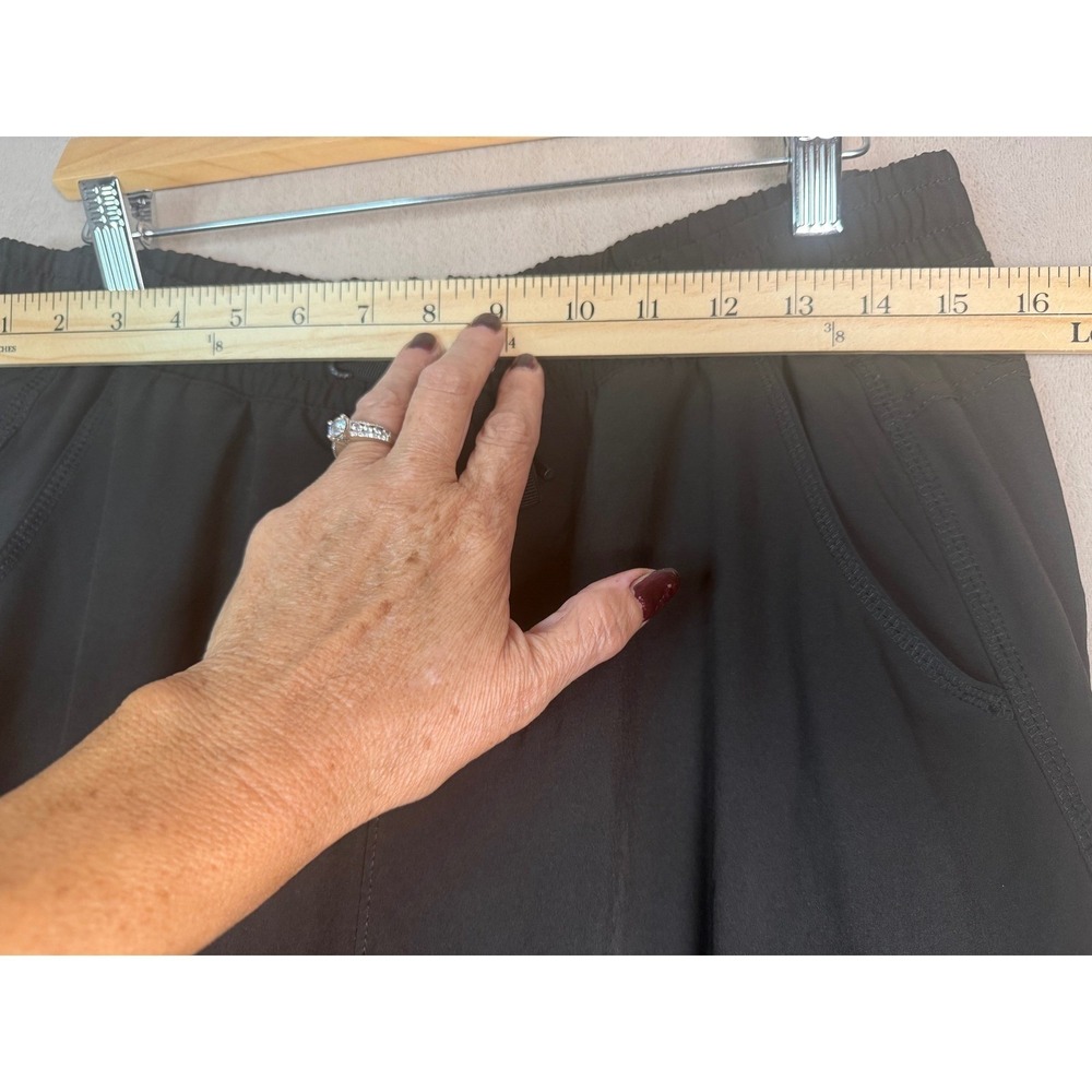 Eddie Bauer Fleece Lined Jogger Pants Women 8 Black Plaid Hiking Utility Cargo - Picture 7 of 13